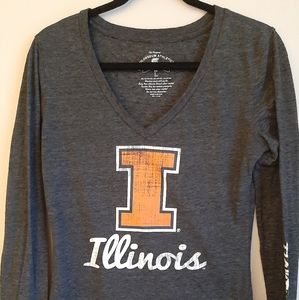 Gray UofI Long Sleeve Tee